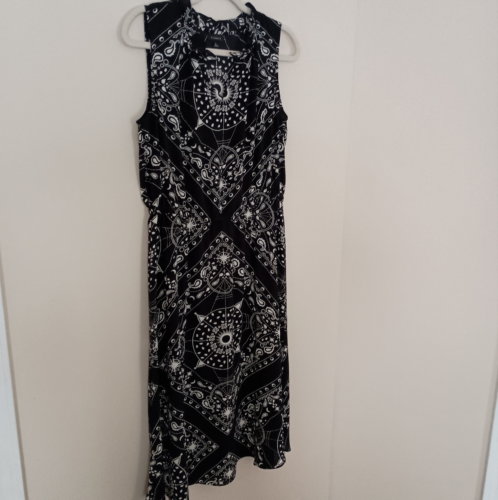 Talbots‎ Black Midi Dress Celestial Print Sleeveless Whimsigoth Fairygoth Sheer